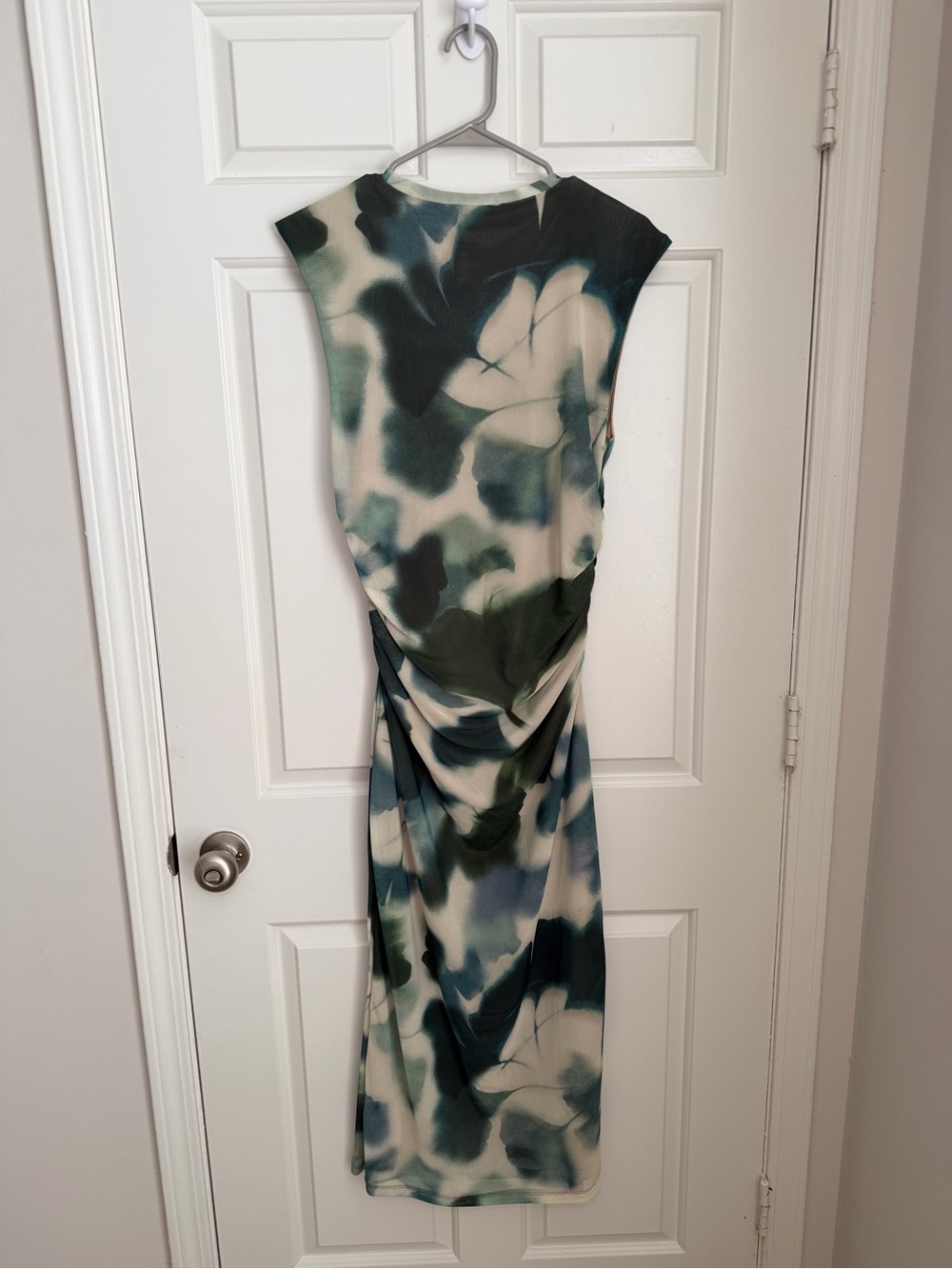 Rachel Zoe Green and Cream Watercolor Print Midi Dress - Picture 5 of 5